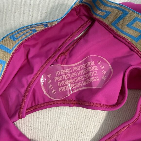 Versace Women's Greca Border Bikini Bottom Swimwear Size 4 Pink - Picture 8 of 10